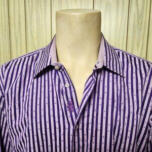 Robert Graham shirt XXL men's purple stripe